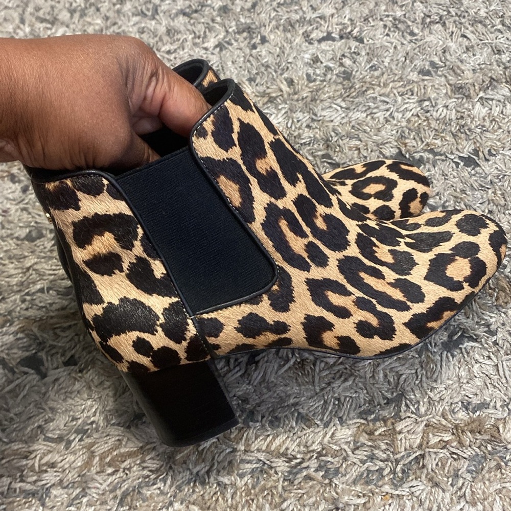 kate spade animal print real fur died cow hair Ankle Booties sz 7.5 - Picture 5 of 10